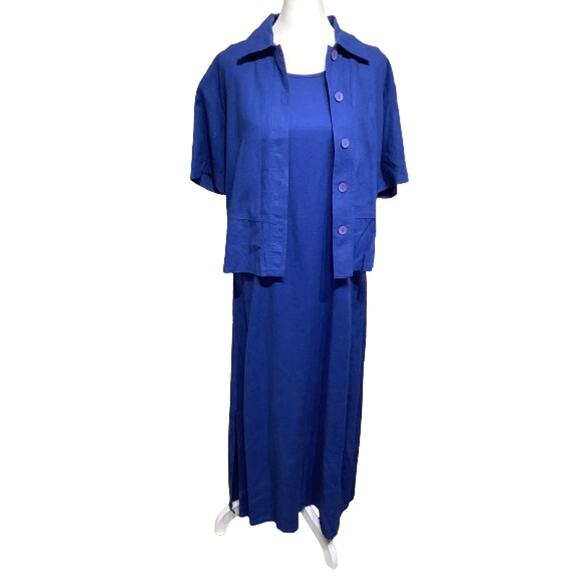Dress Barn 2-Piece Linen Blend Dress with Jacket 6 Classic Elegant Versatile - Picture 1 of 8
